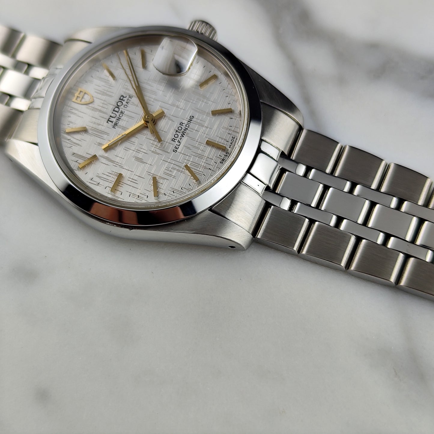 TUDOR Prince Date White Linen Dial Gold 2002 Serviced 06/2026 [REF. 74033]