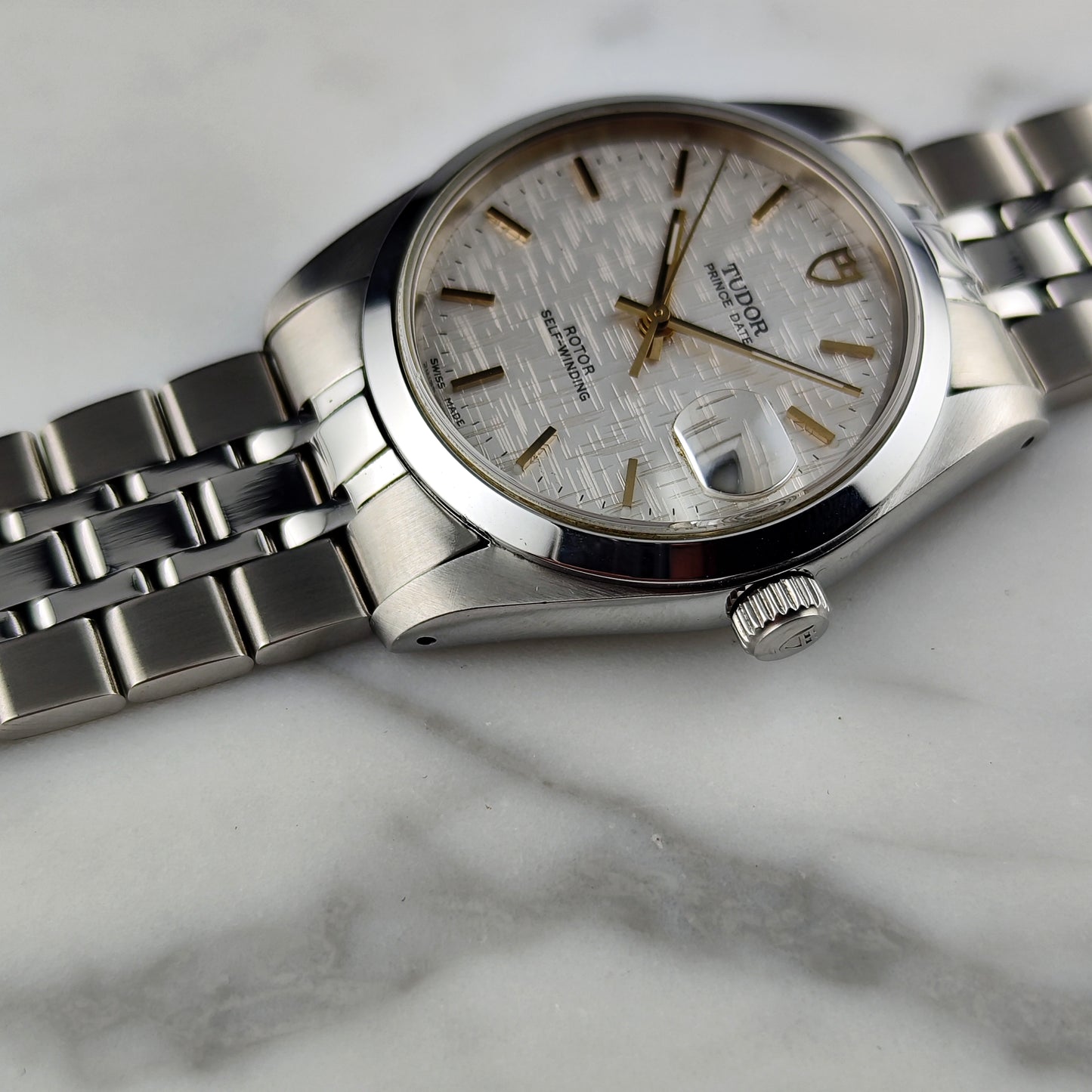 TUDOR Prince Date White Linen Dial Gold 2002 Serviced 06/2026 [REF. 74033]