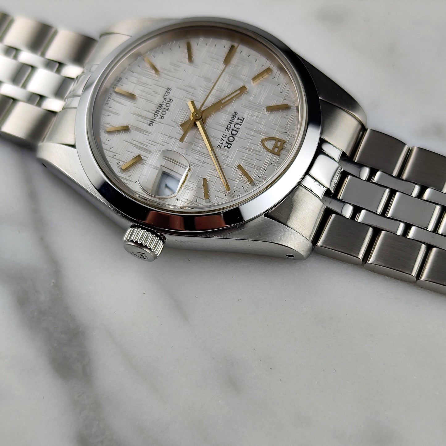 TUDOR Prince Date White Linen Dial Gold 2002 Serviced 06/2026 [REF. 74033]