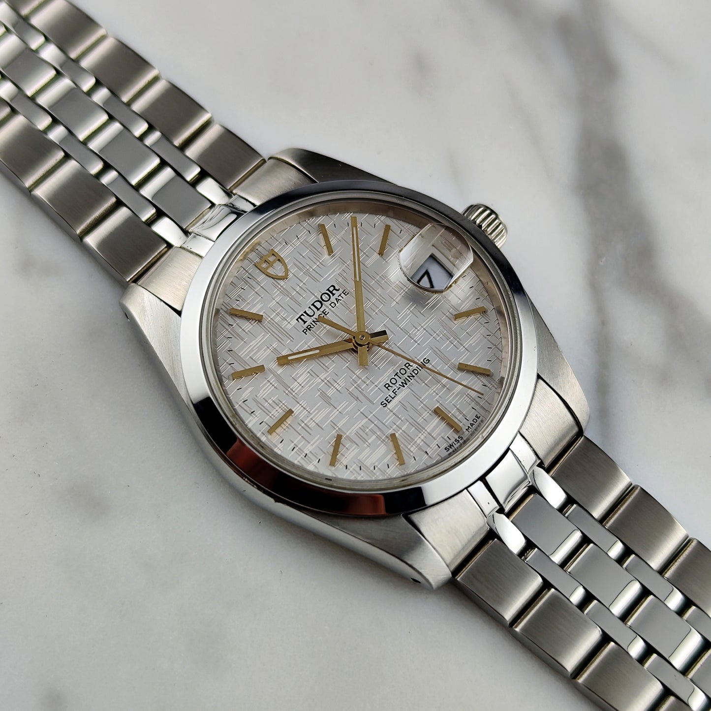 TUDOR Prince Date White Linen Dial Gold 2002 Serviced 06/2026 [REF. 74033]