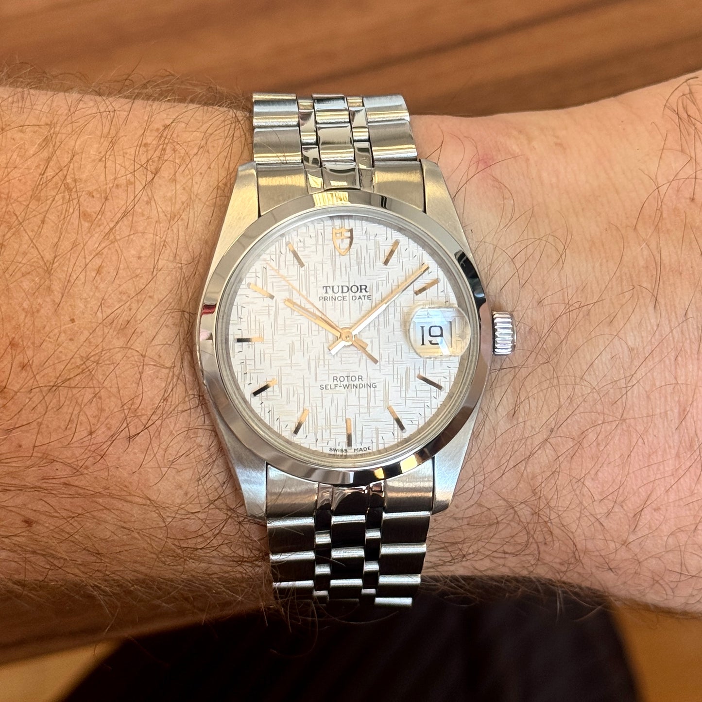 TUDOR Prince Date White Linen Dial Gold 2002 Serviced 06/2026 [REF. 74033]