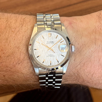 TUDOR Prince Date White Linen Dial Gold 2002 Serviced 06/2026 [REF. 74033]