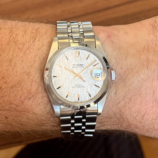 TUDOR Prince Date White Linen Dial Gold 2002 Serviced 06/2026 [REF. 74033]