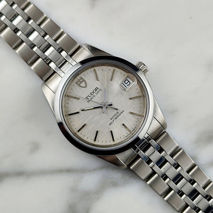 TUDOR Prince Date Rare Linen Dial Steel 1999 with Box [REF. 72034]