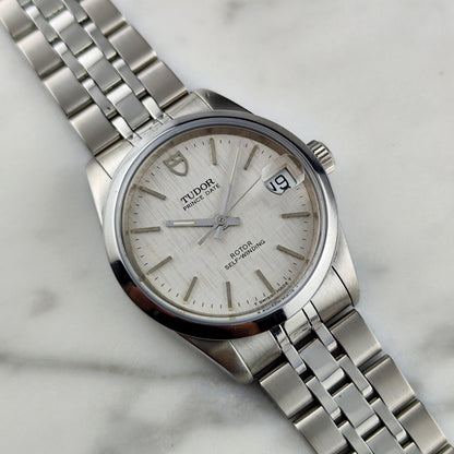 TUDOR Prince Date Rare Linen Dial Steel 1999 with Box [REF. 72034]