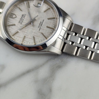 TUDOR Prince Date Rare Linen Dial Steel 1999 with Box [REF. 72034]