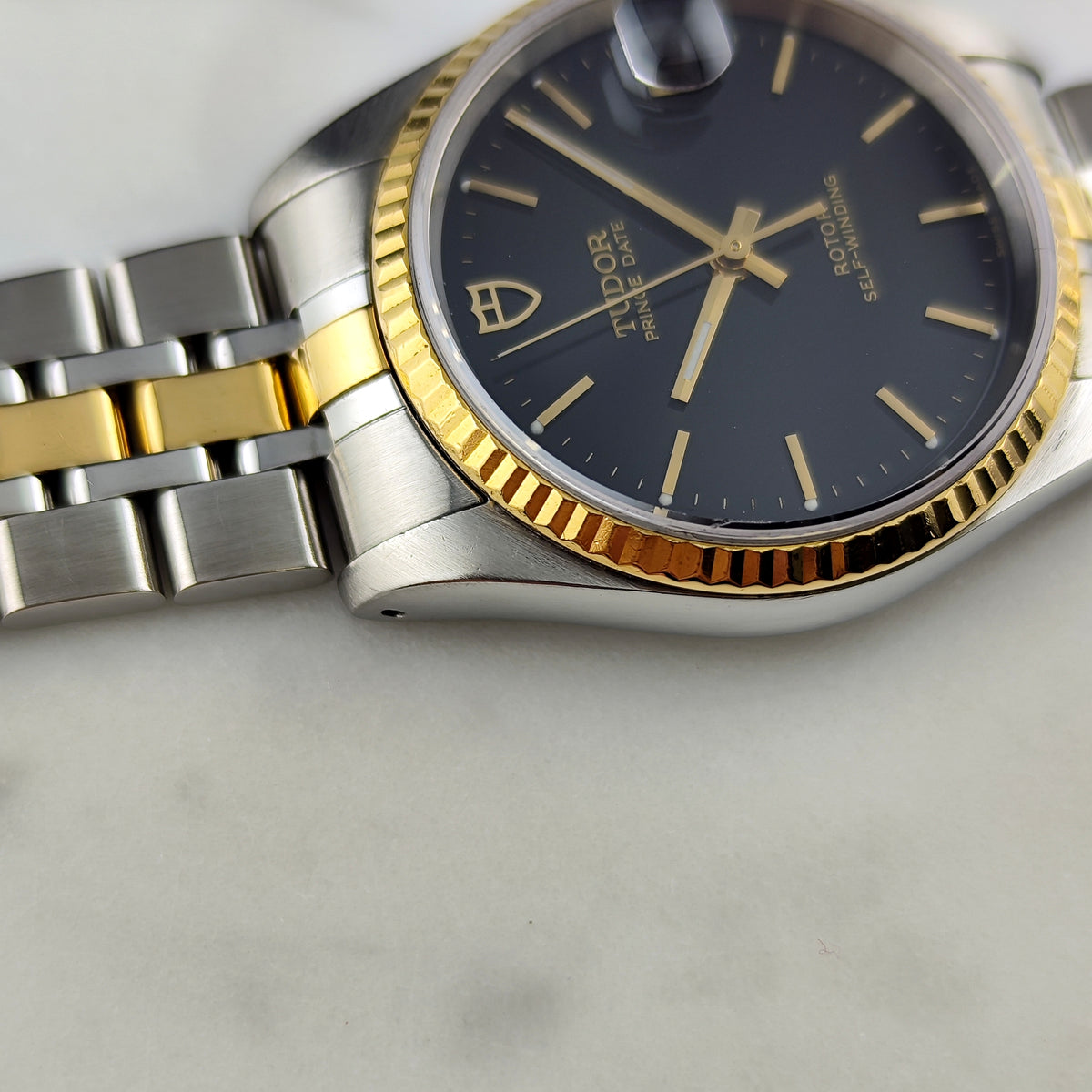 Tudor Prince Date Black Dial Two-Tone Steel Gold Papers 2000 Serviced 08/2026 [REF. 72033]