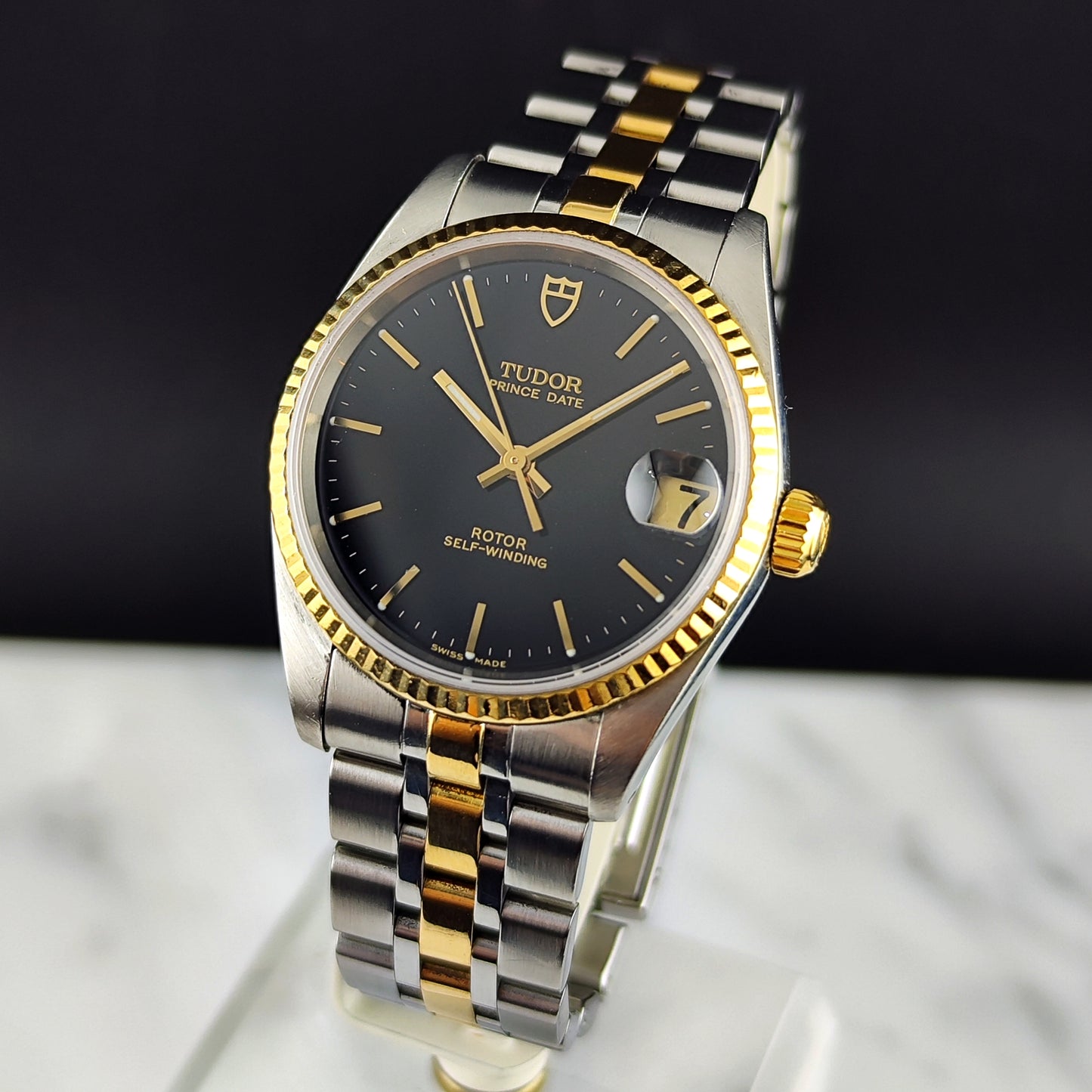 Tudor Prince Date Black Dial Two-Tone Steel Gold Papers 2000 Serviced 08/2026 [REF. 72033]