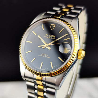 Tudor Prince Date Black Dial Two-Tone Steel Gold Papers 2000 Serviced 08/2026 [REF. 72033]