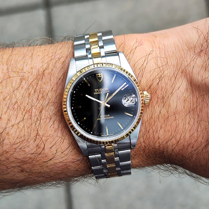Tudor Prince Date Black Dial Two-Tone Steel Gold Papers 2000 Serviced 08/2026 [REF. 72033]