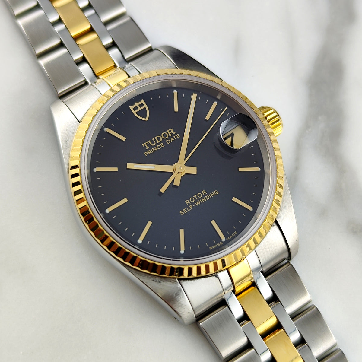 Tudor Prince Date Black Dial Two-Tone Steel Gold Papers 2000 Serviced 08/2026 [REF. 72033]