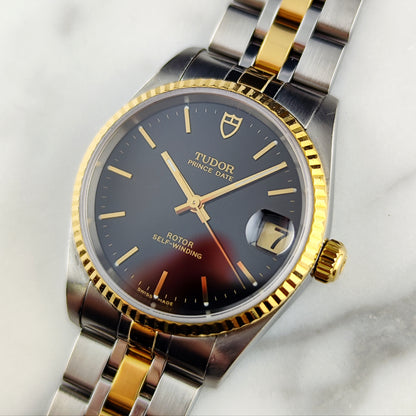Tudor Prince Date Black Dial Two-Tone Steel Gold Papers 2000 Serviced 08/2026 [REF. 72033]