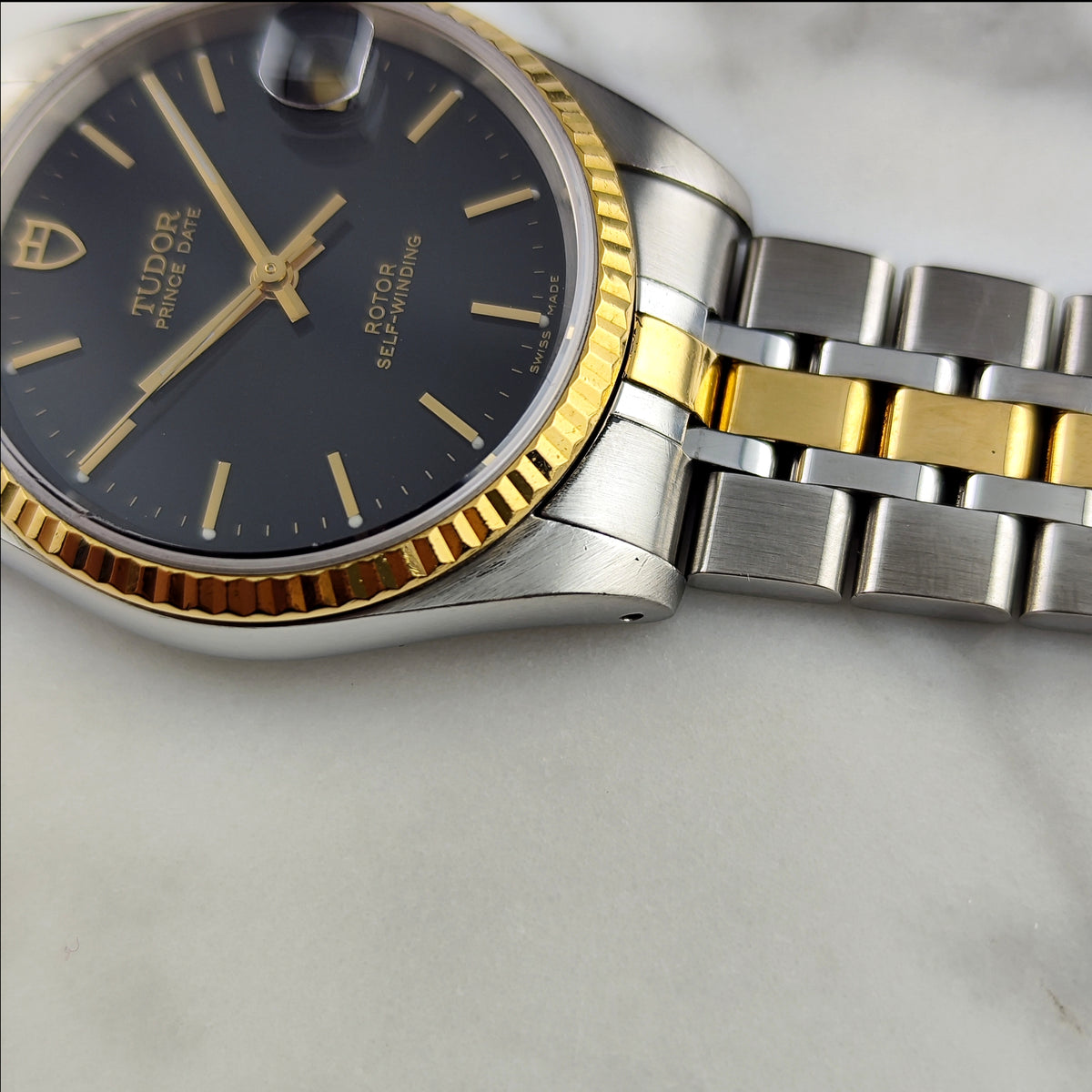 Tudor Prince Date Black Dial Two-Tone Steel Gold Papers 2000 Serviced 08/2026 [REF. 72033]