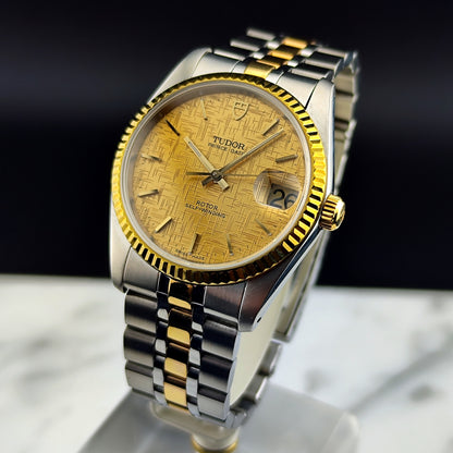 TUDOR Prince Date Two-Tone Special Linen Dial Serviced 12/2025 [REF. 74033]