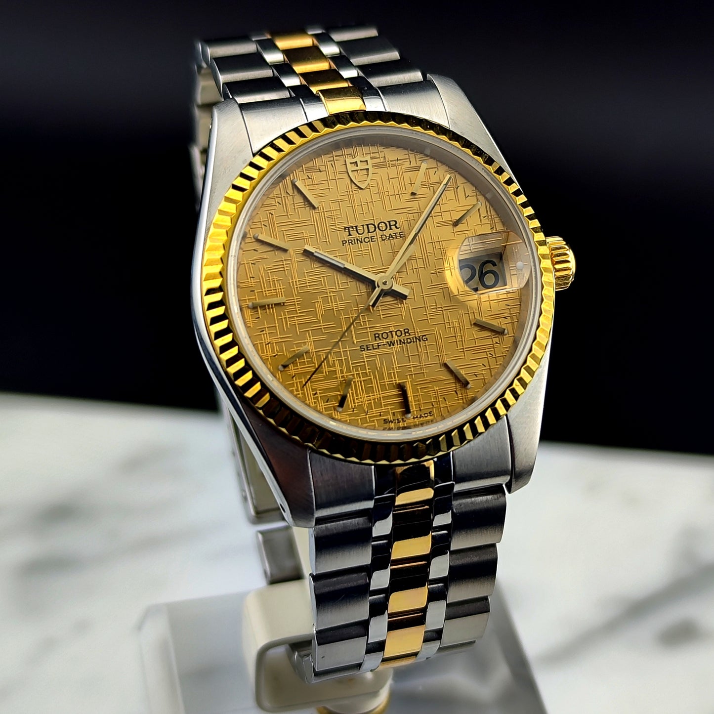 TUDOR Prince Date Two-Tone Special Linen Dial Serviced 12/2025 [REF. 74033]