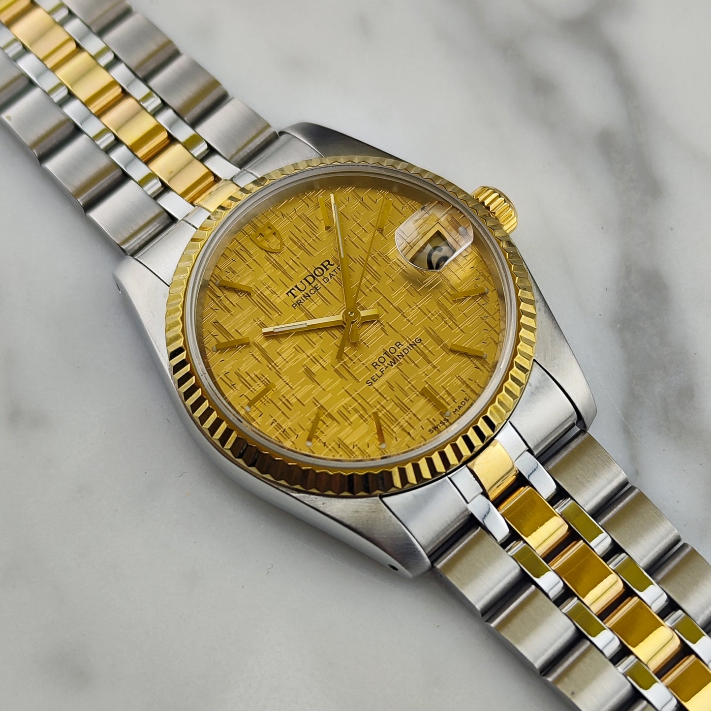 TUDOR Prince Date Two-Tone Special Linen Dial Serviced 12/2025 [REF. 74033]