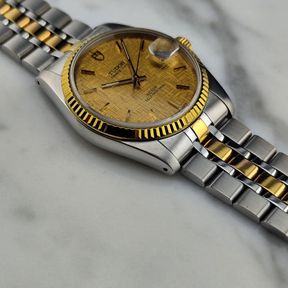 TUDOR Prince Date Two-Tone Special Linen Dial Serviced 12/2025 [REF. 74033]