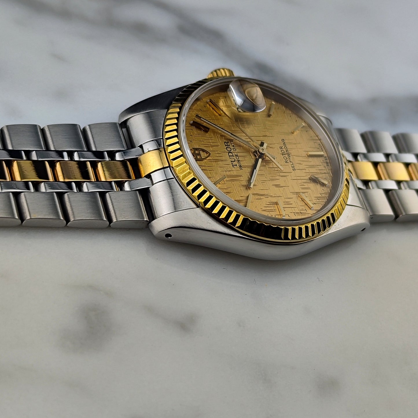 TUDOR Prince Date Two-Tone Special Linen Dial Serviced 12/2025 [REF. 74033]