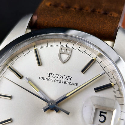 Tudor Prince Oysterdate Silver Dial date 1969 – Zifferblatt in Nahaufnahme mit Datumsanzeige