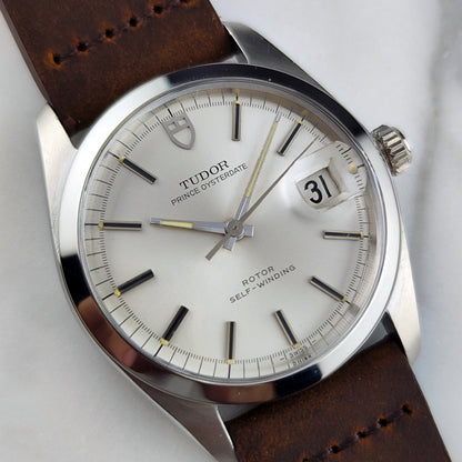 Tudor Prince Oysterdate Silver Dial date 1969 – Zifferblatt mit Datumsfenster in Schrägansicht
